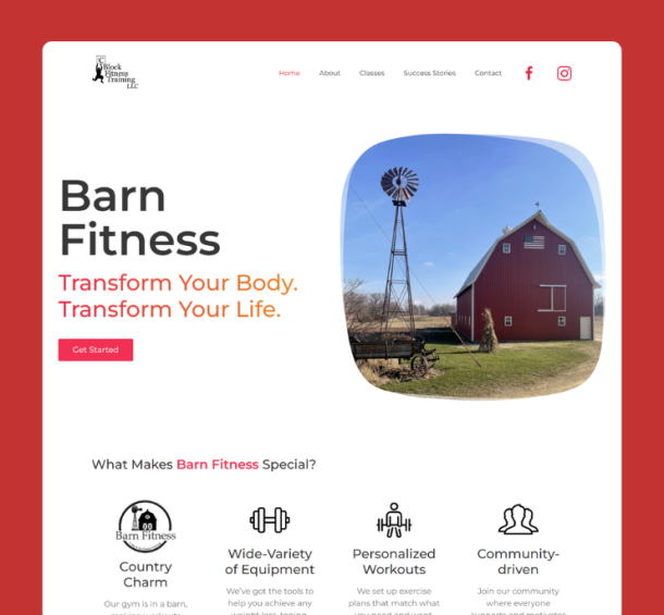 Barn Fitness Homepage